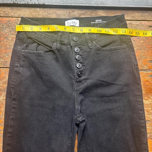 Nicole Miller Soho High Rise Bootcut Jeans Womens 4 Black Flare - Picture 3 of 8